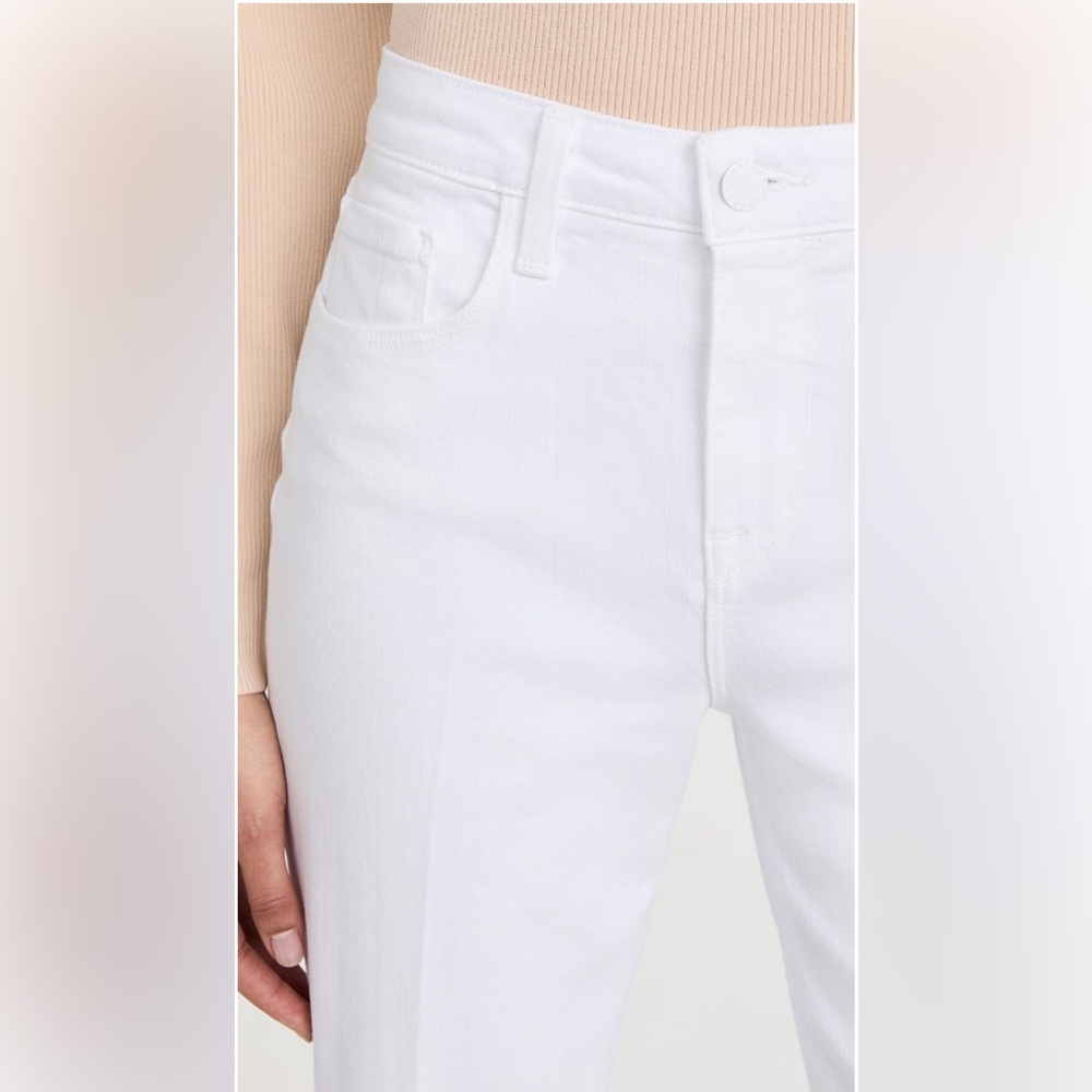 NWT L’Agence Wanda Crop Wide Leg Jeans in Blanc Size 28- Mid-Rise Relaxed Denim - Picture 6 of 8